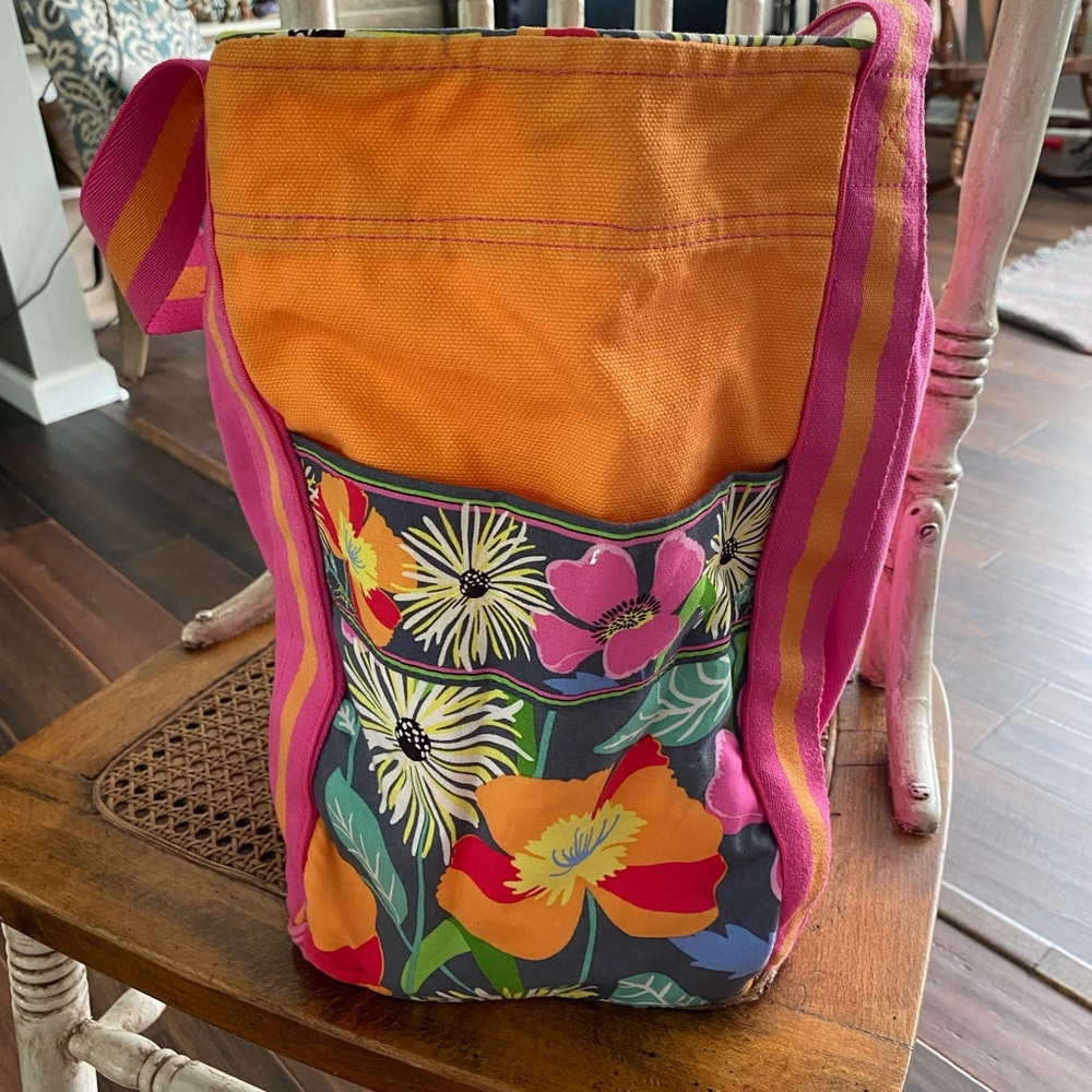 Vera Bradley Jazzy Bloom Large Tote Pool Swim Beach Bag - Picture 3 of 16